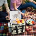 thumbnail image 5 of FORMRS Insulated Cooler Bag 24 Cans Capacity Soft Leakproof Lunch Box with Side Pockets, Green Mountain Pattern, 5 of 7