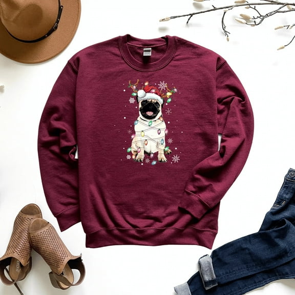 Funny Santa Pug Christmas Sweatshirt
