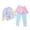 1-Light Pink2163, variant on Girls Two Piece Swimsuit Cartoon Print Long Sleeve Sun Protection Bathing Suit, Sizes 4-12Y
