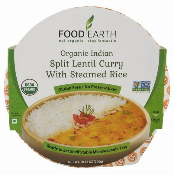 Food Earth - Entree Organic Lentil Curry - Case Of 6 - 10.58 Oz