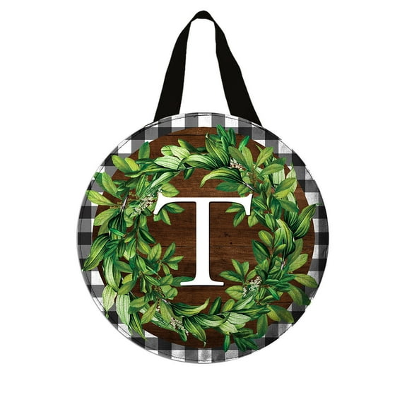 Briarwood Lane Wreath Monogram Letter T Door Hanger