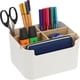 thumbnail image 1 of Administrador de escritorio extraíble, Administrador de caja de almacenamiento de escritorio con 5 compartimentos multifuncionales de madera y plástico Remote Pen Pen Desktop Manager Varios, 1 of 7