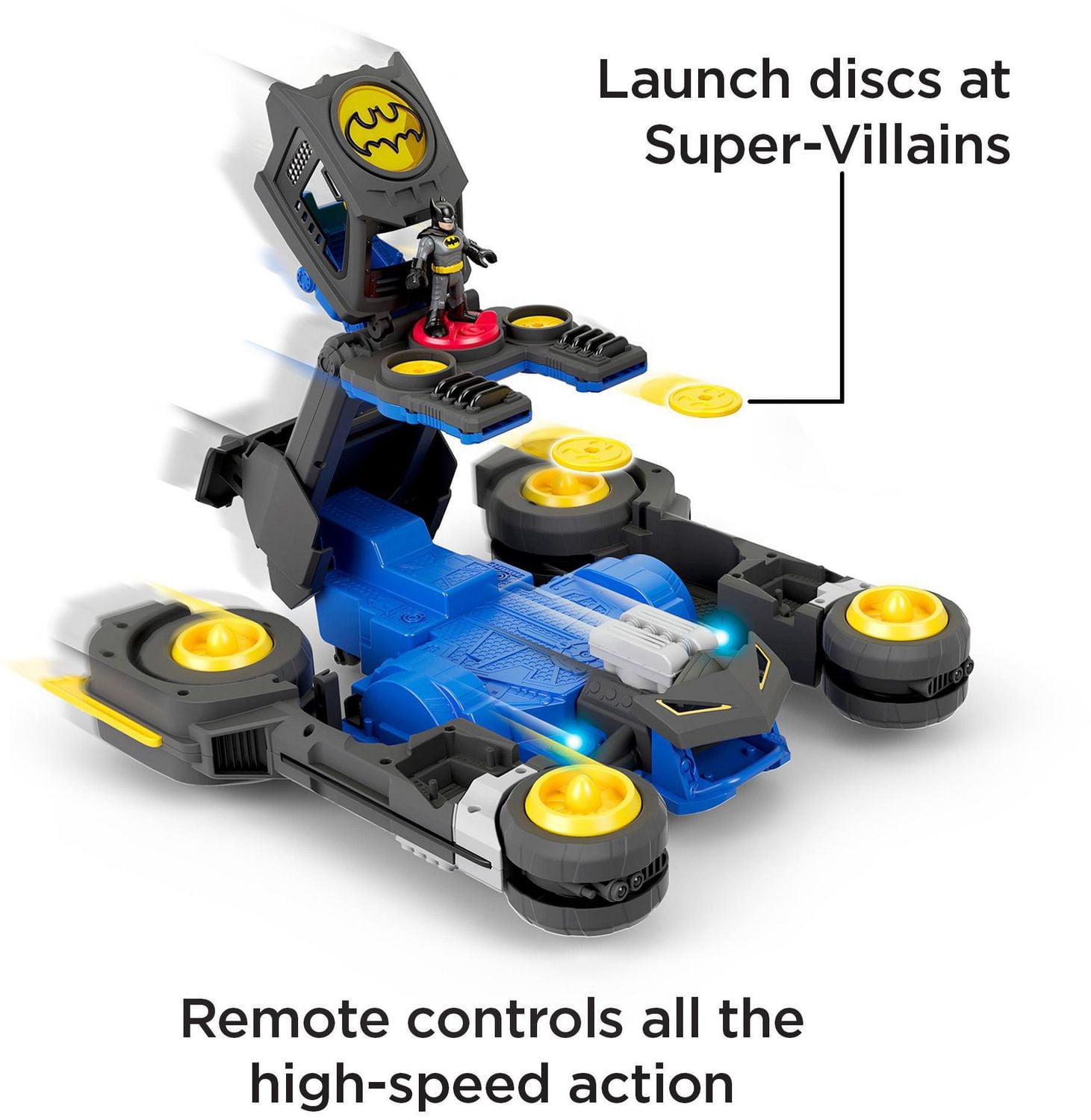Imaginext DC Super Friends Batman Transforming Batmobile Remote Control Car with Lights & Sounds