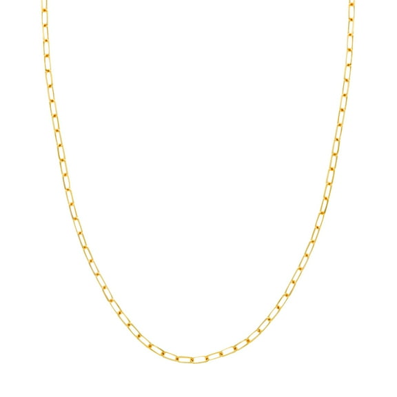 925 Sterling Silver Gold Plated 3.1mm Sparkle-Cut Paper Clip Chain Necklace Lobster Lock Closure 20 Chain Necklace for W