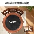 thumbnail image 6 of MF Studio 30" Wood Swivel Bar Height Stool with back Set of 4, Farmhouse Upholstered Pub Chair with Extra Large Seat & Hollow Pattern Back, Walnut, 6 of 8