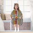 thumbnail image 7 of FORMRS Wearable Blanket Hoodie with Sleeves for Kids Cozy Flannel Sweatshirt, Geometric Stripes, 7 of 7