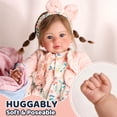 thumbnail image 3 of RSG Lifelike Reborn Baby Dolls Candy - 22 InchBaby Doll Brown Hair Girl Handmade Real Life Toddler Dolls with Clothes and Toy Accessories Gift for Kids Age 3+, 3 of 8