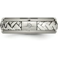 thumbnail image 5 of Avariah Chisel Titanium with Sterling Silver Inlay Polished 1pt. Diamond 7.2mm Band - Ring Size 8.5 Natural Diamonds, 5 of 8