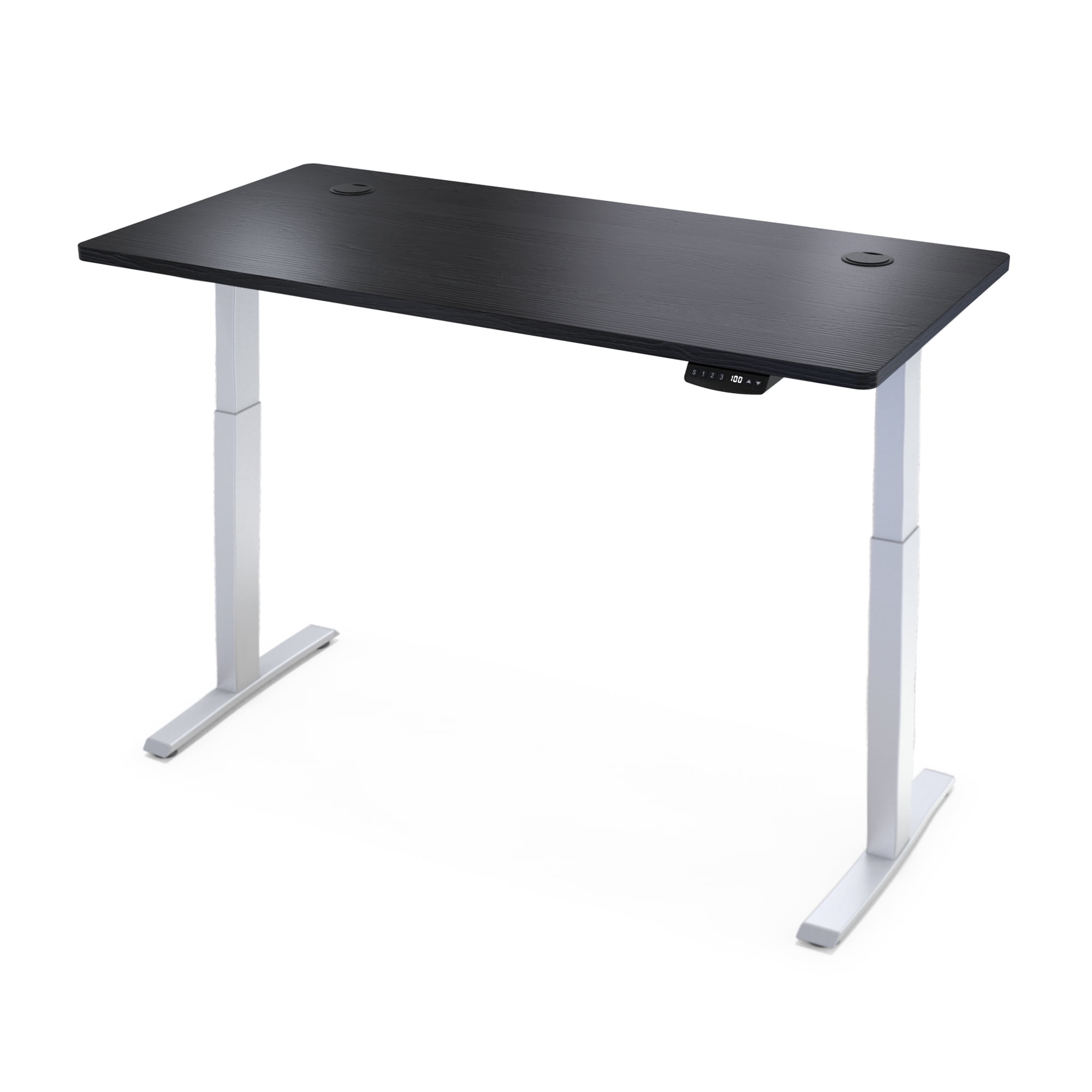 Angeles Home 53.5 in. W Steel Height Adjustable Electric Computer Sit-Stand Desk Frame with Button Controller, Black, No Tabletop