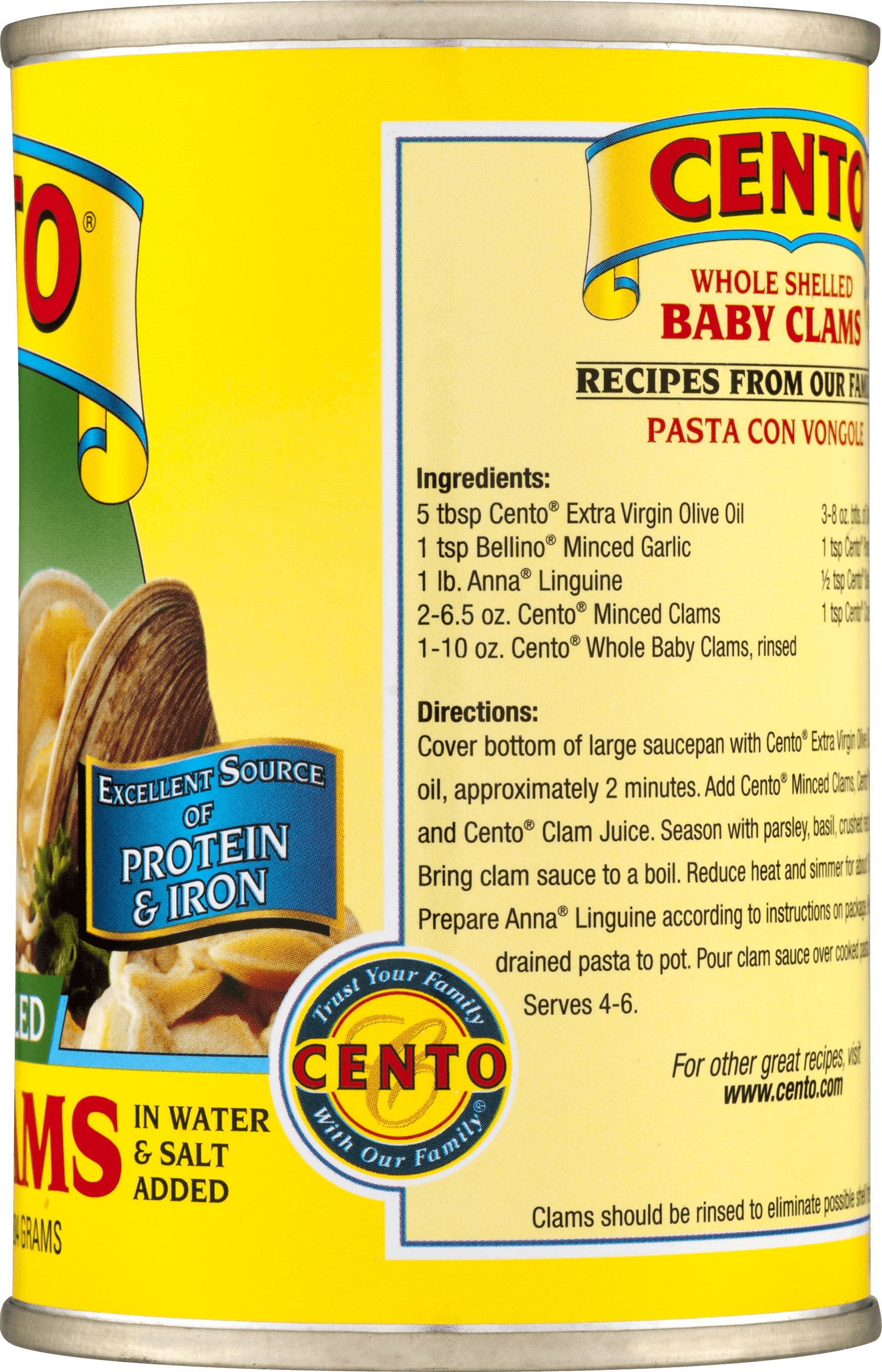 Cento Whole Shelled Baby Clams, 10 oz Can
