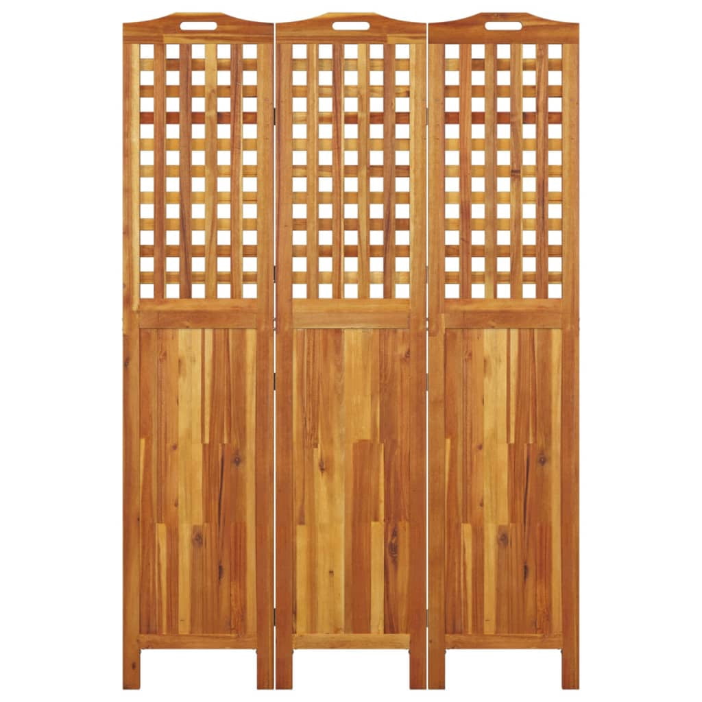 vidaXL 3-Panel Room Divider 47.8"x0.8"x70.9" Solid Wood Acacia