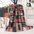 thumbnail image 2 of Red Plaid Dog Jigsaw Puzzle Blanket,Comfortable Soft Lamb Wool Throw Blanket,All Season,Warm Lightweight Blankets for Sofa Bed Couch Living Room Chair,50"x60", 2 of 4