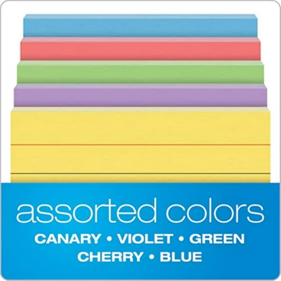 Mini Ruled Index Cards, Ruled, 3". x 2.5" , Assorted Colors, 200 ea