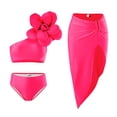 thumbnail image 6 of Womens Two Piece High Waisted Swimsuit Summer Beach Swim Bathing Suit Solid Color One Shoulder Fashion Bikinis Sets (Pink L), 6 of 6