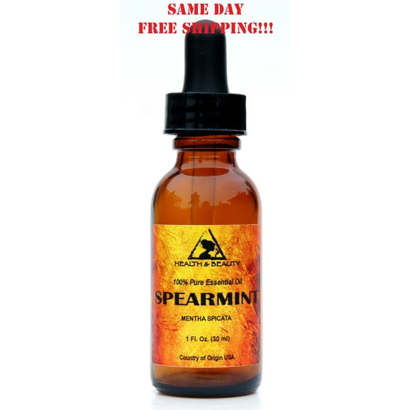 SPEARMINT ESSENTIAL OIL AROMATHERAPY NATURAL 100% PURE GLASS DROPPER 1 OZ, 30 ml