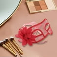 thumbnail image 4 of Unique Bargains 1 Pc Floral Lace Half Face Party Mask for Masquerade Party Red, 4 of 5