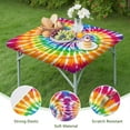 thumbnail image 4 of Colorful Rainbow Tie Dye Spiral Pattern Square Fitted Tablecloth with Elastic Edge,Square Table Cover,Washable Elastic Table Cover for Home Kitchen Party Decor 34"x34", 4 of 6