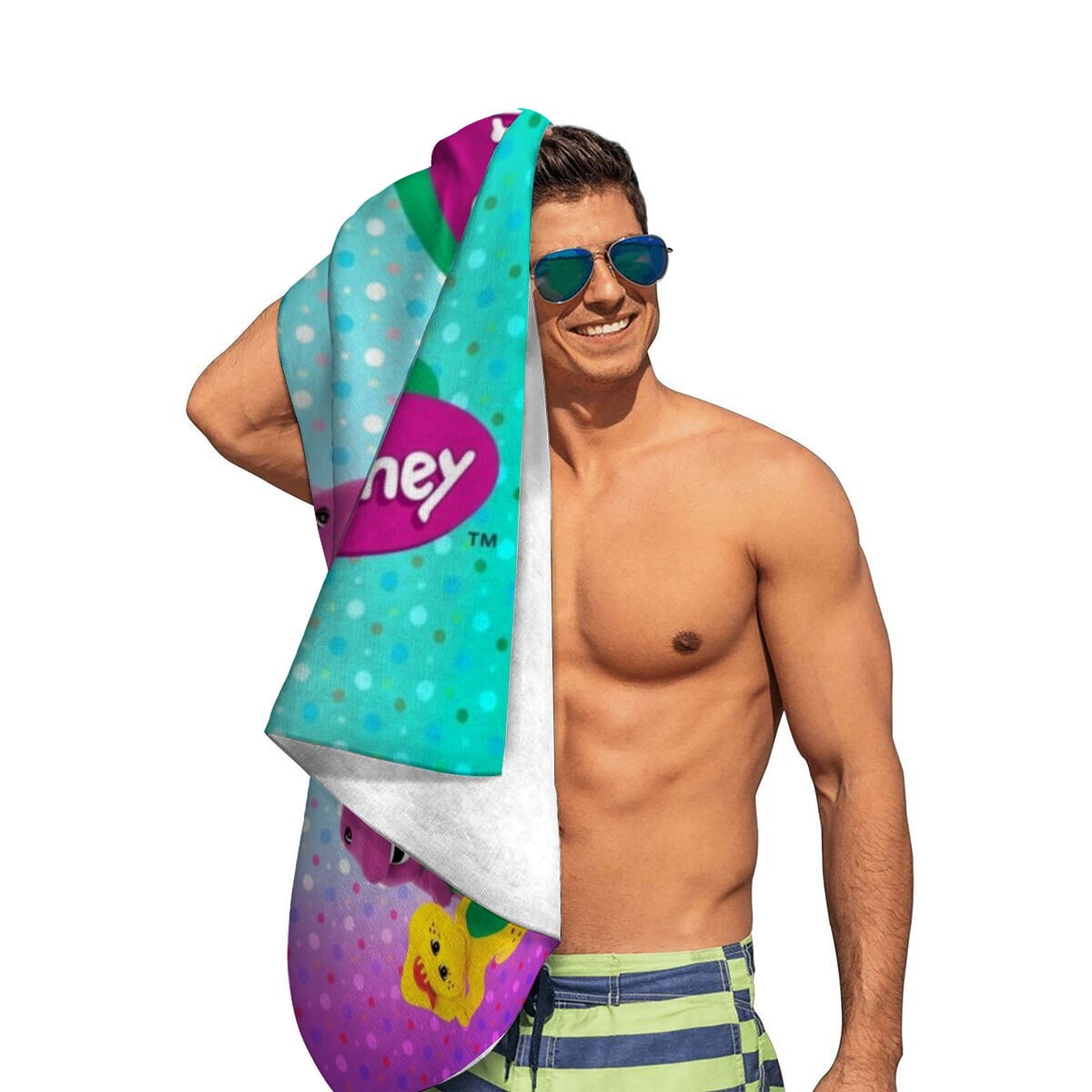 Barney & Friends Gifts Beach Towel for Women Girl Birthday Inspired Fan Bath Outdoor Music Lover