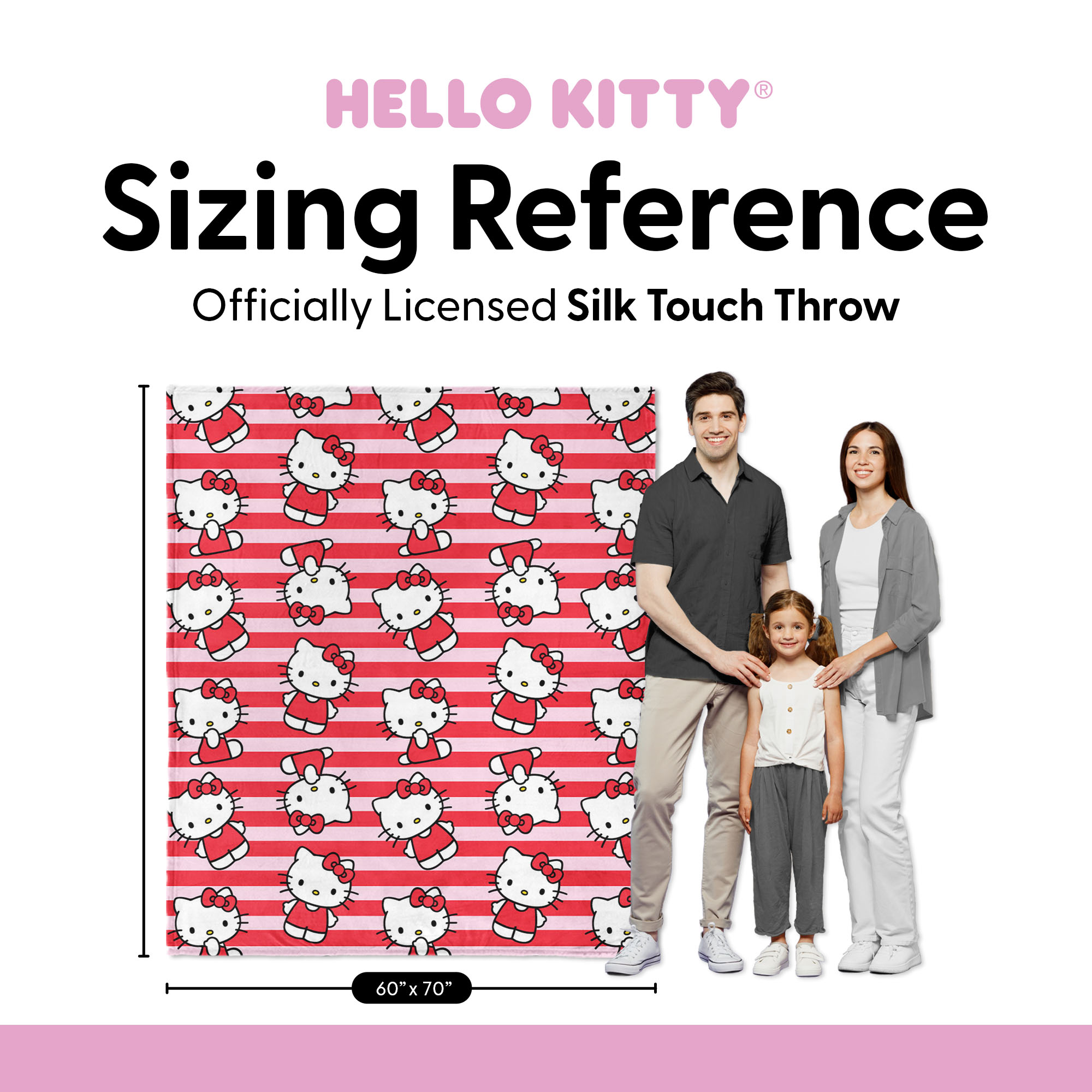 Hello Kitty Bow Huggable Cloud Throw for Kids, 60x70 inches