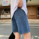 thumbnail image 4 of Pantalones cortos de mezclilla para mujer, cintura alta, holgados, piernas anchas, diseño sense niche tide ins, pantalones medianos finos de 5 puntos para verano, nuevos modelos 2022, 4 of 5