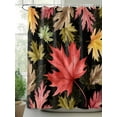 thumbnail image 2 of Fsddascl Fall Maple Leaf Shower Curtain Set - Standard 72" x 72" Washable Bathtub Curtain with 12 Hooks, Thanksgiving Botanical Leaves Black Waterproof Fabric Stall Shower Curtains for Bathroom, 2 of 6