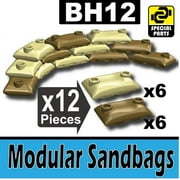 Custom Tan and Dark Tan Army Sandbags Designed for toy Brick Minifigures
