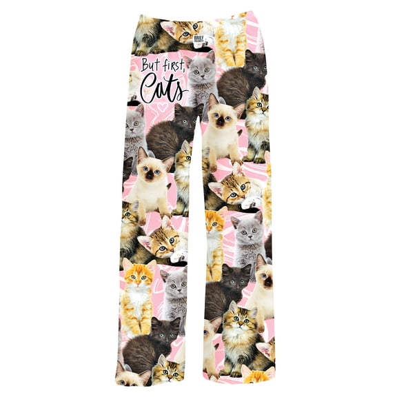 Collections Etc But First, Cats Adorable Kittens Drawstring Lounge Pants
