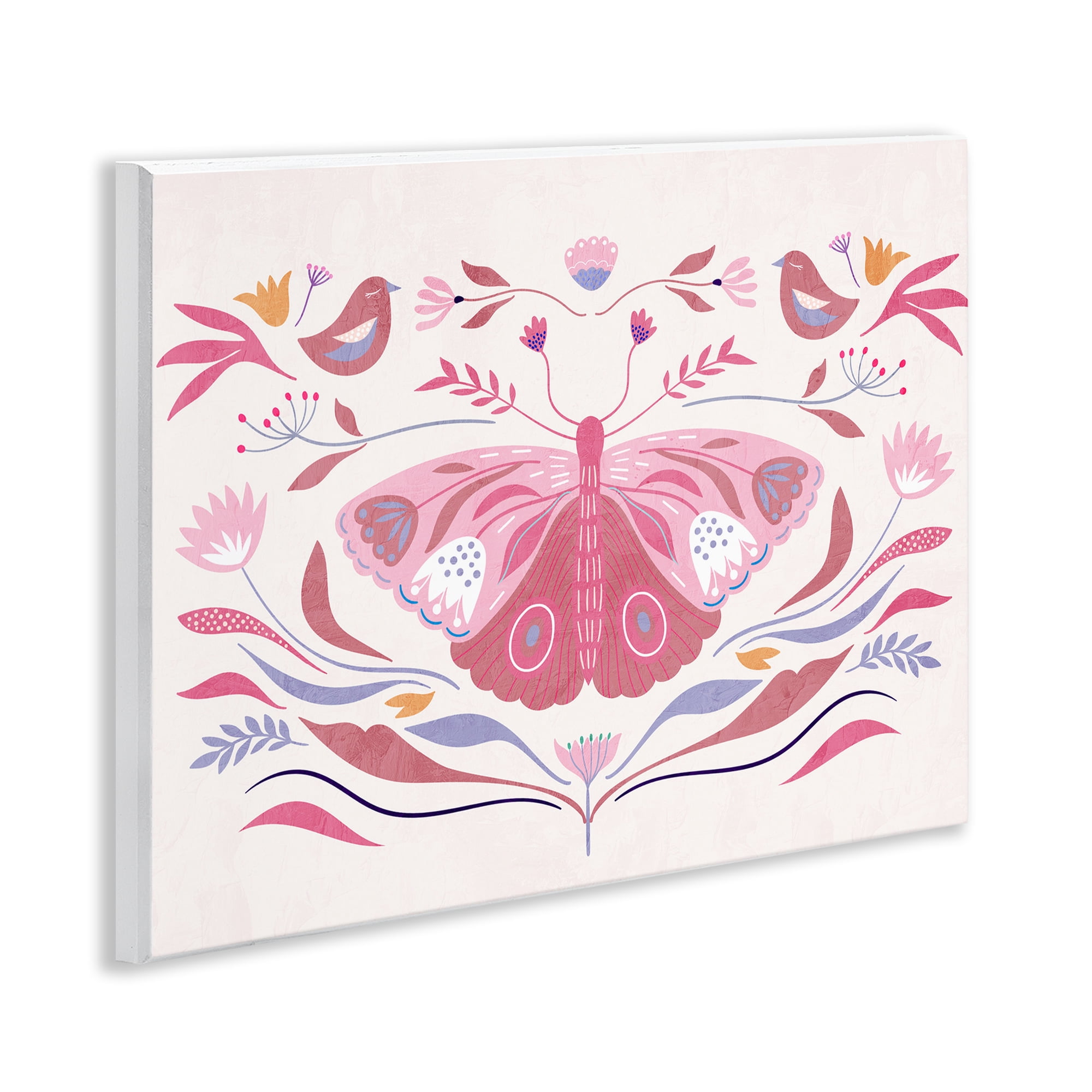 Stupell Industries Pink Boho Butterfly Wall Plaque Art, design by Kim Allen