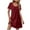 Wine, variant on ShomPort Summer Dresses for Women Casual Crew Neck Short Sleeve Sundress with Pocket Loose Beach Vocation Going out T-Shirts Dress