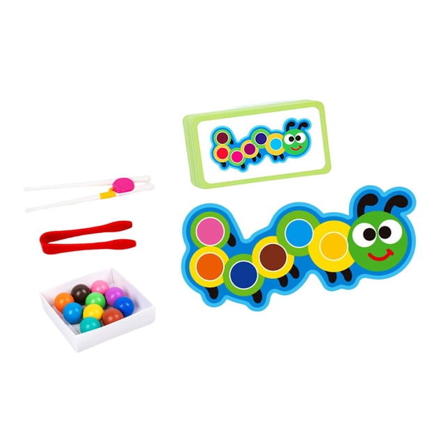 Juego de combinación de cuentas con pinza de madera, clasificación de colores, juguetes, regalos de cumpleaños, habilidades motoras finas Estilo B