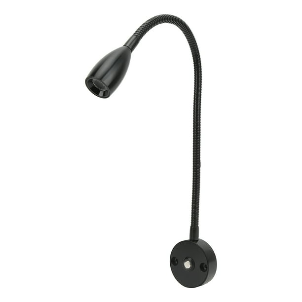 Luz de Lectura LED de 3W LAMPARA DE LECTURA DE CABECERA DE ALEACION DE ALUMINIO LAMPARA DE LECTURA DE MONTAJE EN APARDA CULO DE CISNE Flexible 3 Ajustables para RV