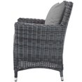 thumbnail image 4 of Modern Contemporary Urban Design Outdoor Patio Balcony Garden Furniture Side Dining Chair, Set of Four, Sunbrella Rattan Wicker, Grey Gray, 4 of 5
