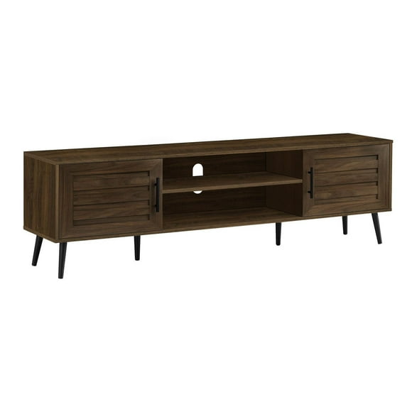 Monarch Specialties Tv Stand, 72 Inch, Console, Media Entertainment Center, Storage Cabinet, Living Room, Bedroom, Brown Laminate, Black Wood Legs, Transitional