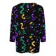 thumbnail image 4 of RKSTN Mardi Gras 3/4 Sleeve T Shirts for Women Top Oversized Crewneck Carnival Mask Print 3/4 Length Sleeve Shirt Womens Casual Round Neck Mask Tuesday Carnival Party Three Quarter Sleeve Tee Shirt, 4 of 5
