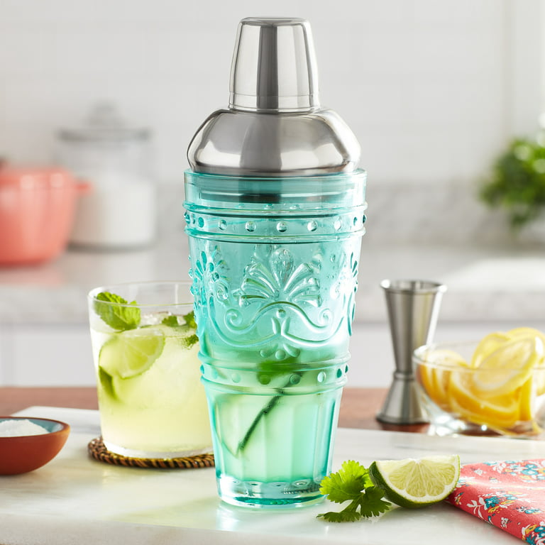 The Pioneer Woman Glass Cocktail Shaker, Teal