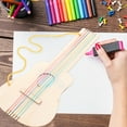 thumbnail image 2 of 4 Sets DIY Making Musical Instruments Guitar Wooden Unfinished Guitar Blank Wood Guitar for Kids, 2 of 9