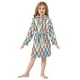 thumbnail image 6 of FORMRS Niños Bathrobe Unisex Hooded Robe Soft Plush Pajamas Sleepwear, Size 10-12T, Colorful Art Pattern, 6 of 7