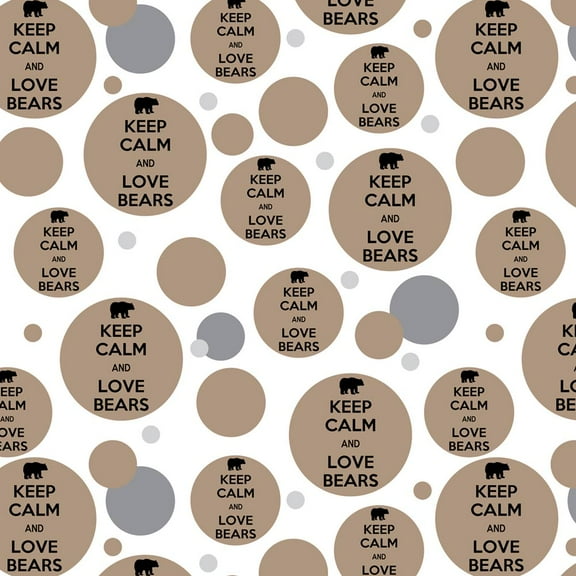 Keep Calm And Love Bears Premium Gift Wrap Wrapping Paper Roll Pattern