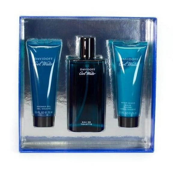 Cool Water By Davidoff Fragrance Gift Set,4.2 Oz Edt Spray 3 Piece New Gift Set Box For Men