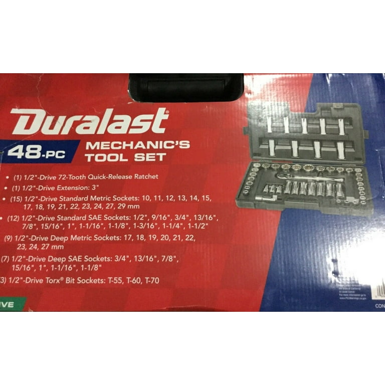 Duralast 48 2024 piece socket set