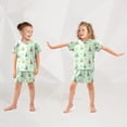 thumbnail image 3 of joogoo Sailboats Vintage Pattern Pajama Sets Short Sleeve Cotton 2-Piece Sleepwear 8Y, 3 of 7