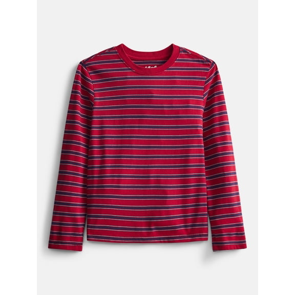 Wonder Nation Boys Striped Tee with Long Sleeves, Sizes 4-18