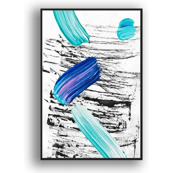 IDEA4WALL Framed Canvas Wall Art for Living Room, Bedroom Colored Brush Canvas Prints for Modern Home Decoration Ready to Hang