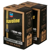 Chevron Havoline Conventional Motor Oil 10W-40, 6 Quart Smart Change Box Case (2-Pack)