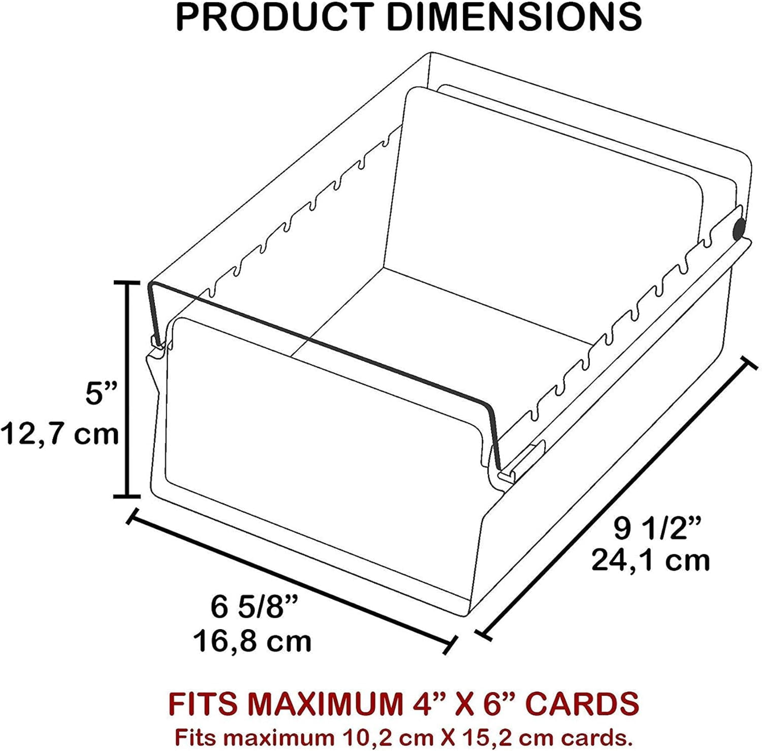 Acrimet 4 x 6 Card File Holder Organizer Box Metal Base Heavy Duty (AZ Index Cards and Divider Included) (Purple Color with Clear Crystal Plastic Lid Cover)