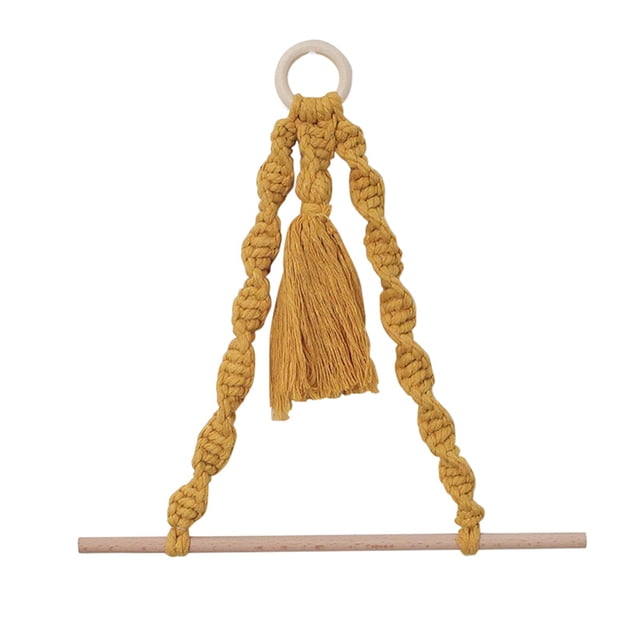 Yuarrent Soporte de rollo de papel nórdico Vintage, soporte de rollo de papel de palo de madera, colgador de toallas, soporte de papel de montaje en Almacenamiento y organización del hogar Amarillo Yuarrent HA003871-01