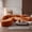 Orange, variant on MODERNLUXE 122" Extra Large Sectional Sofa,Comfy L-Shape 4-Seat Couches with 3 Round Cushions and Curved Design,Chenille Cloud Modular Couch for Living Room,Orange