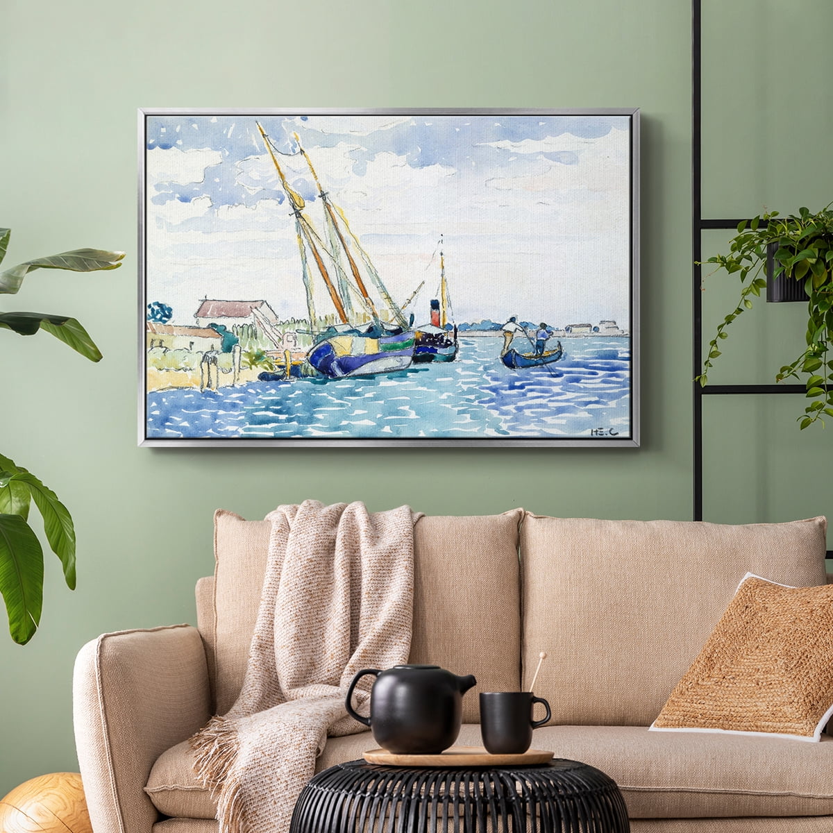 Vintage Landscape-CXLVII By Wexford Home Framed in Silver Wood Gallery Wrapped Canvas 25 in. x 37 in.