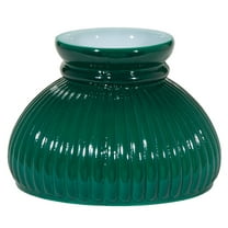 B&P Lamp® 6" Dark Green Cased Glass Ribbed Student Lamp Shade for Vintage Style Lamps