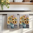 thumbnail image 7 of Sunflowers Kitchen Towels Set of 1, Spring Botanical Yellow Floral Vases Retro Absorbent Dish Towels for Kitchen, Microfiber Hand Towel, Quick Drying Tea Towel for Cleaning Decorative Dishcloths, 7 of 7